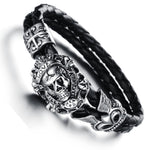 Retro skull leather bracelet - shopclan