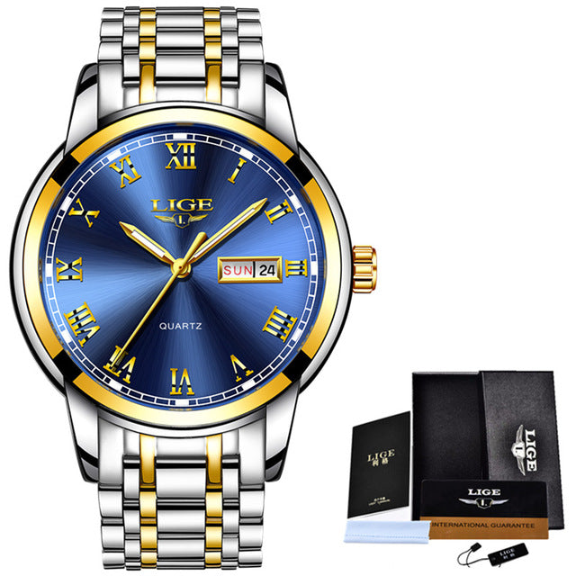 LIGE branded men's watch - shopclan