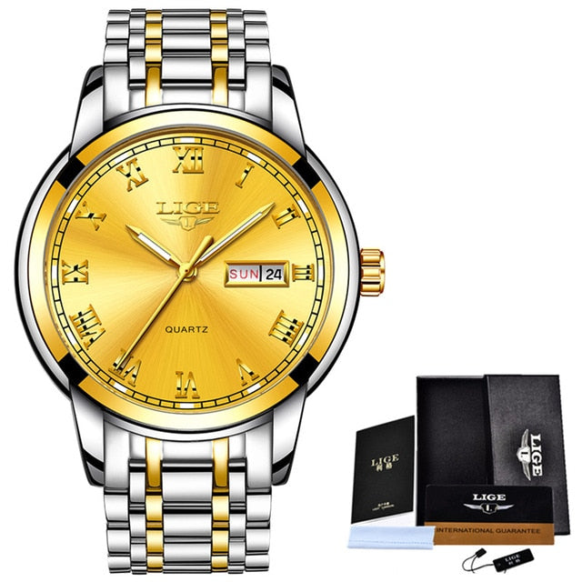 LIGE branded men's watch - shopclan