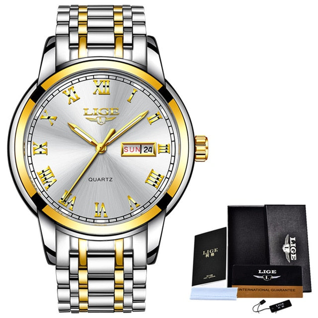 LIGE branded men's watch - shopclan