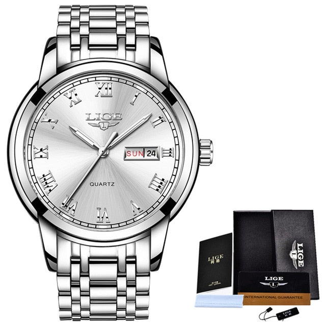 LIGE branded men's watch - shopclan