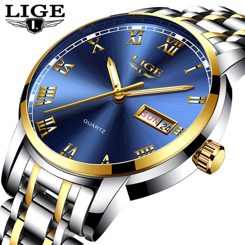 LIGE branded men's watch - shopclan