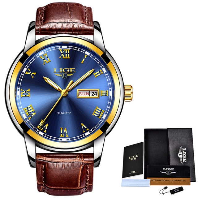 LIGE branded men's watch - shopclan