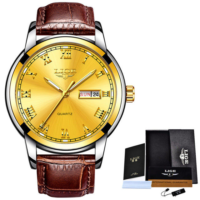 LIGE branded men's watch - shopclan