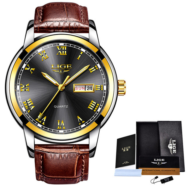 LIGE branded men's watch - shopclan
