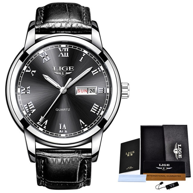 LIGE branded men's watch - shopclan