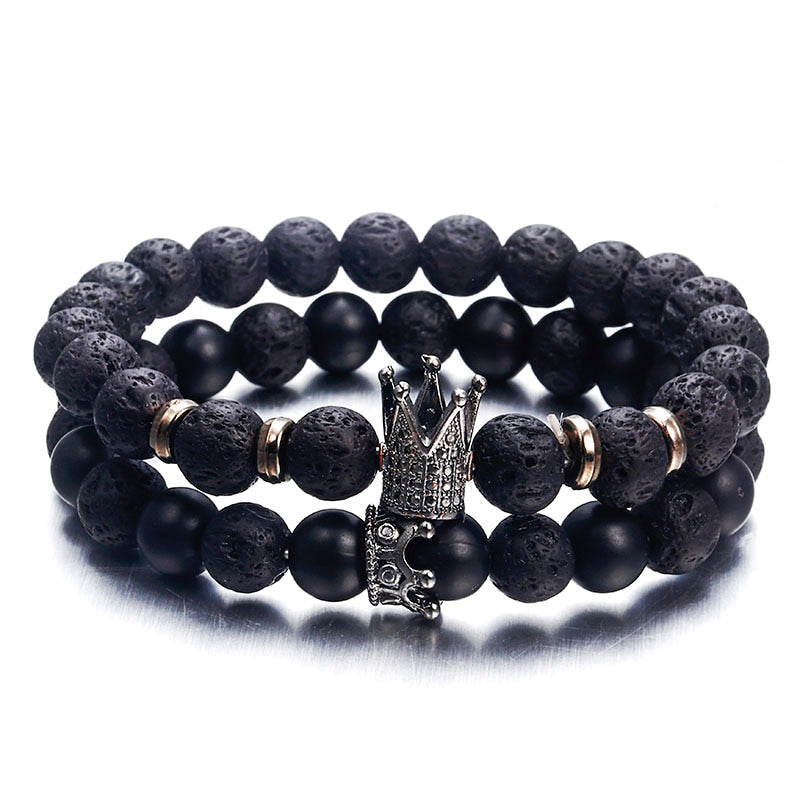 Ns63 trendy lava stone bracelet - shopclan