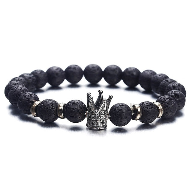 Ns63 trendy lava stone bracelet - shopclan
