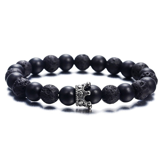 Ns63 trendy lava stone bracelet - shopclan