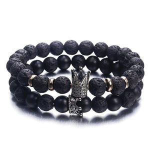 Ns63 trendy lava stone bracelet - shopclan