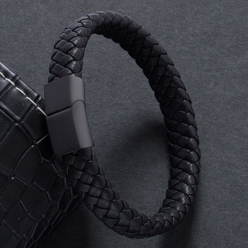 Fashion male magnetic leather bracelet - shopclan