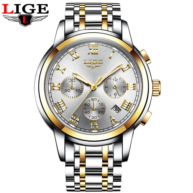 LIGE latest trendy men's watch - shopclan