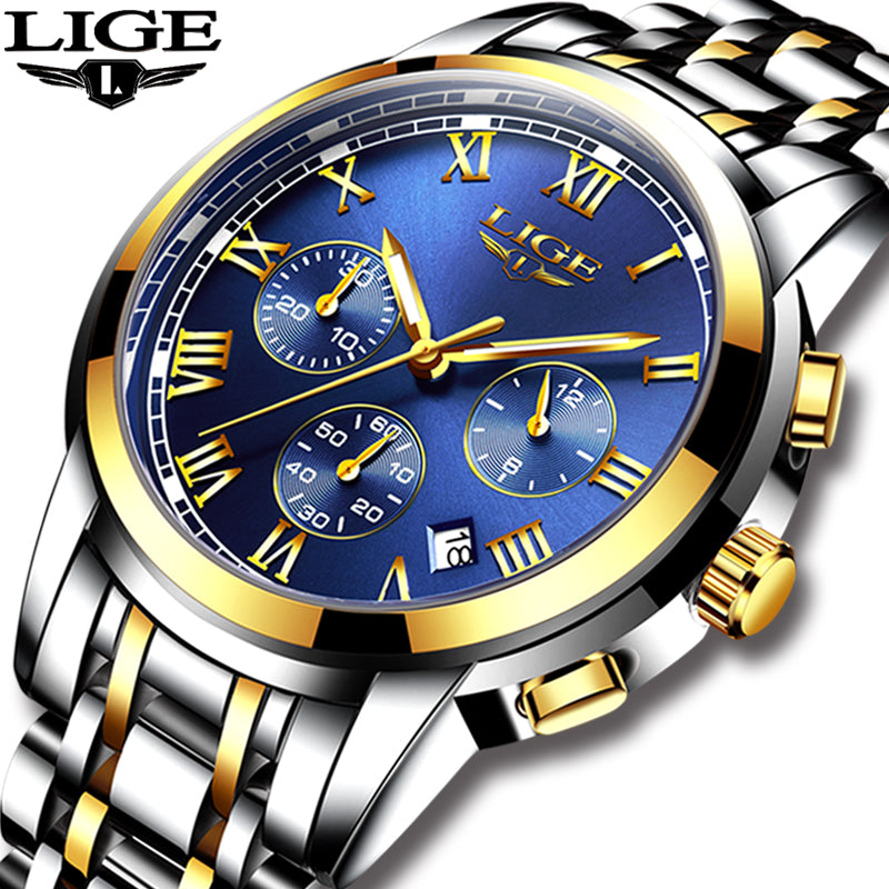 LIGE latest trendy men's watch - shopclan