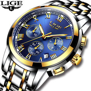 LIGE latest trendy men's watch - shopclan