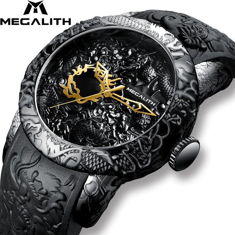 MEGALITH Fashion Gold Dragon watch - shopclan