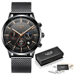 Relogio LIGE Mens stainless steel watch - shopclan