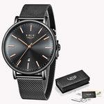 Relogio LIGE Mens stainless steel watch - shopclan