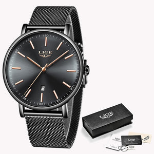 Relogio LIGE Mens stainless steel watch - shopclan