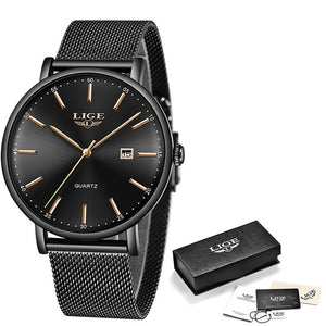 Relogio LIGE Mens stainless steel watch - shopclan