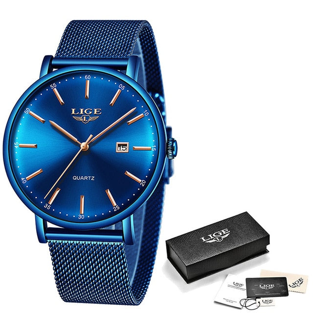 LIGE Mens Watches Top branded men watch - shopclan
