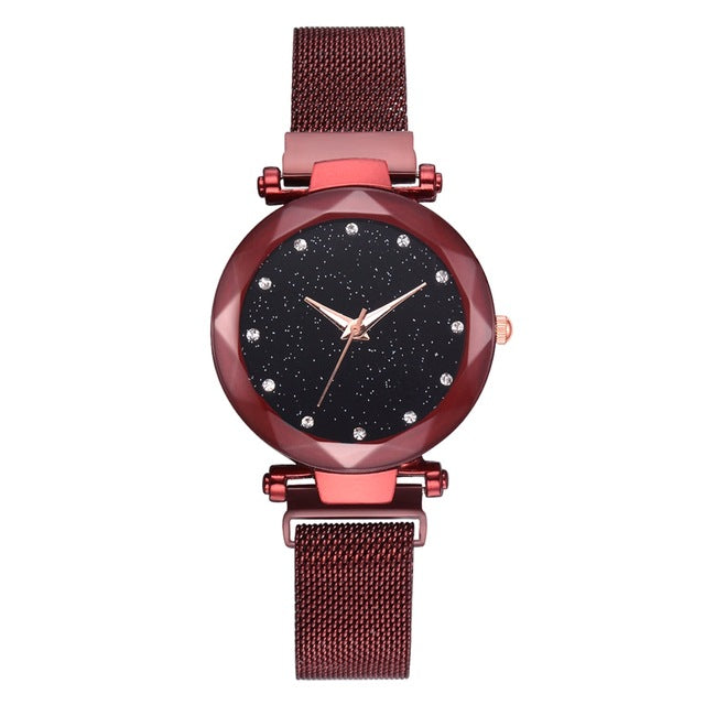Ladies magnetic starry sky watch - shopclan