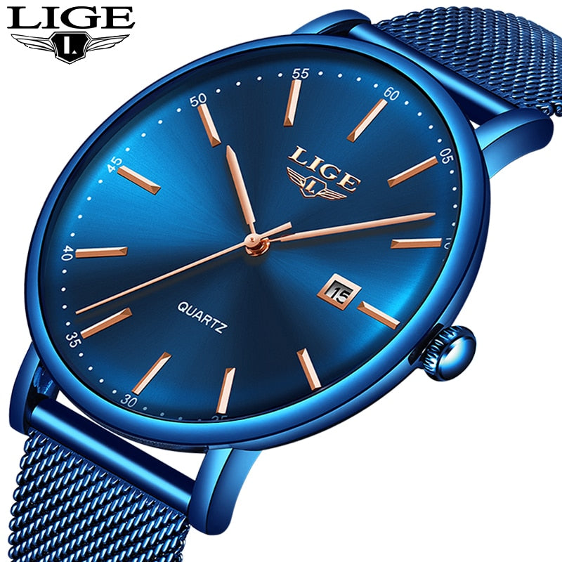 LIGE Mens Watches Top branded men watch - shopclan