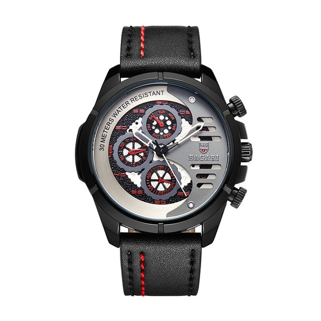BAGARI 2019 Men's Quartz waterproof men's watch - shopclan