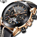 LIGE branded men's fashion watch - shopclan