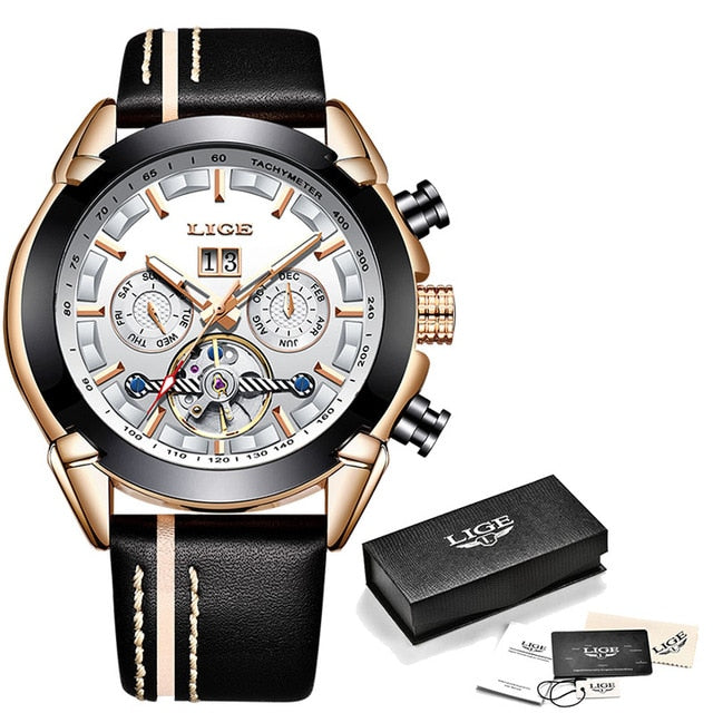 LIGE branded men's fashion watch - shopclan