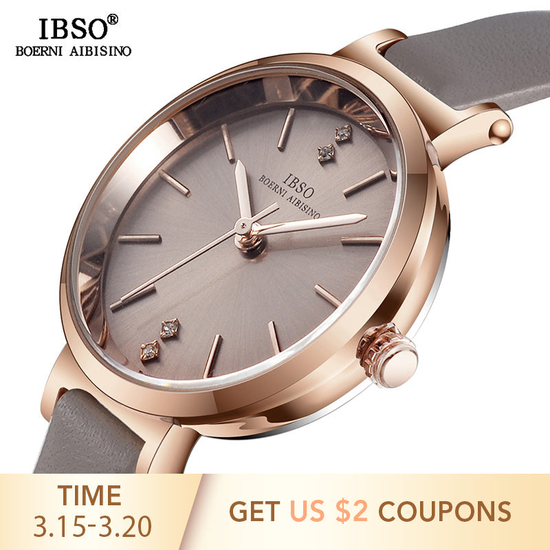 IBSO 8 MM Ultra-Thin Wrist Women Watches - shopclan