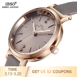 IBSO 8 MM Ultra-Thin Wrist Women Watches - shopclan