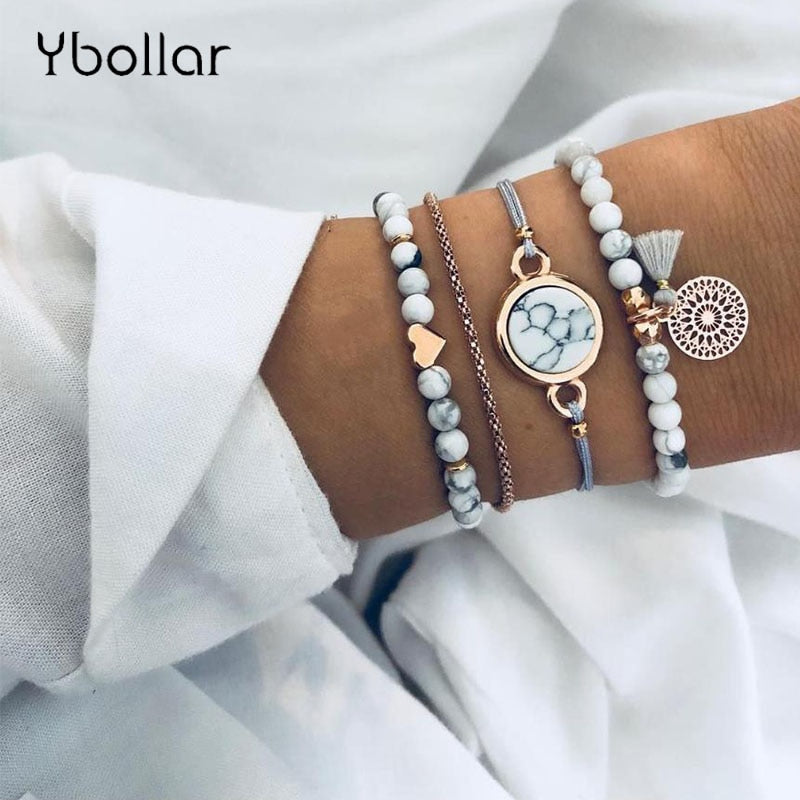 4pcs/Set Bohemian Beaded Branded bracelet - shopclan